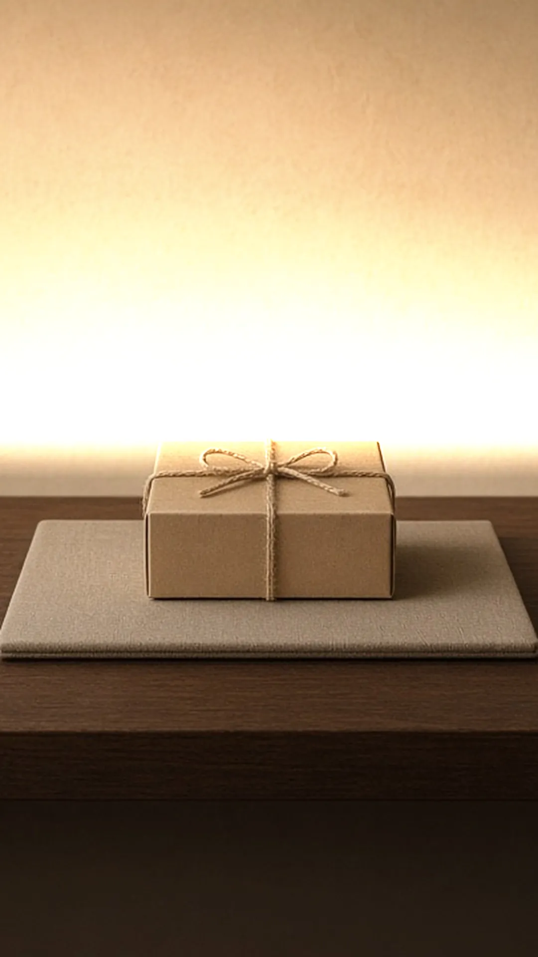 A closed folder and a plain box on a writing desk